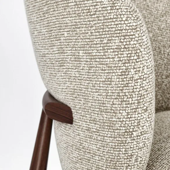 BIZZOTTO Amalia Chaise - Pieds en noyer - Revêtement beige