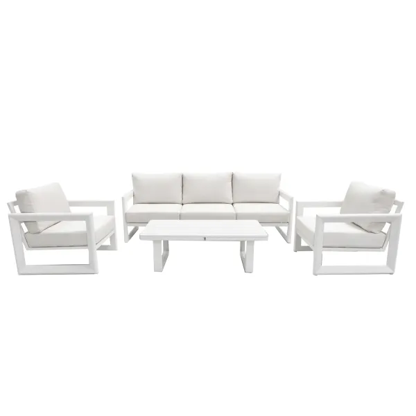 Elementa Curry Outdoor Living Room Set - White - Ready...