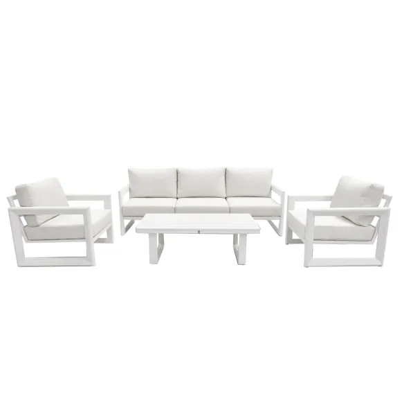 Elementa Curry Outdoor-Wohnzimmer-Set – Weiß – Lieferbereit