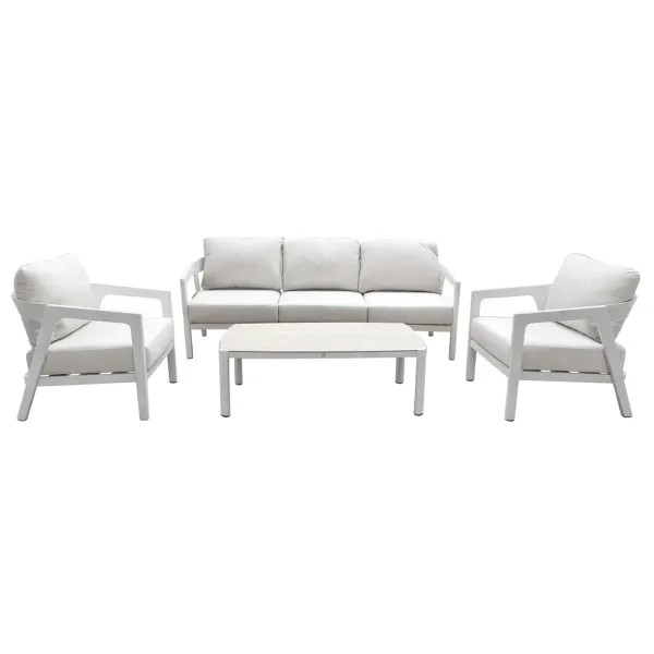 Elementa Cinnamon Outdoor Living Room Set - White - Ready...