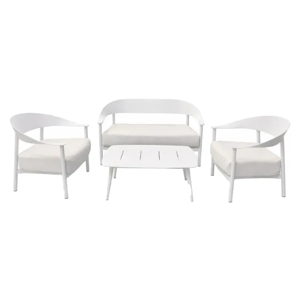 Elementa Pepper Outdoor-Wohnzimmer-Set – Weiß – Lieferbereit