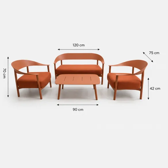 Elementa Pepper Set Salotto outdoor - Terracotta - Pronta consegna
