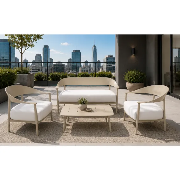 Elementa Pepper Conjunto de muebles de exterior - Arena - Listo para entrega