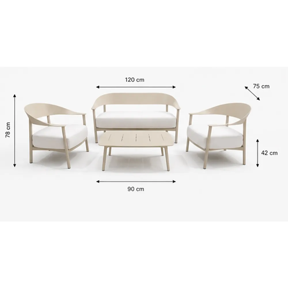 Elementa Pepper Outdoor-Lounge-Set – Sand –...