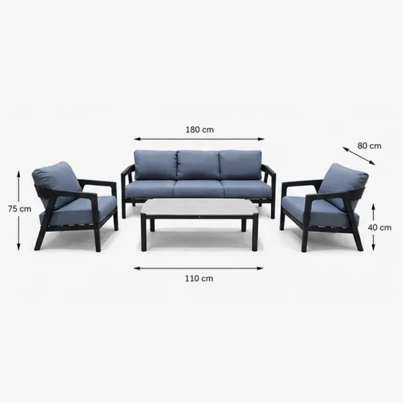 Elementa Cinnamon Outdoor Lounge Set - Anthracite - Ready for Delivery