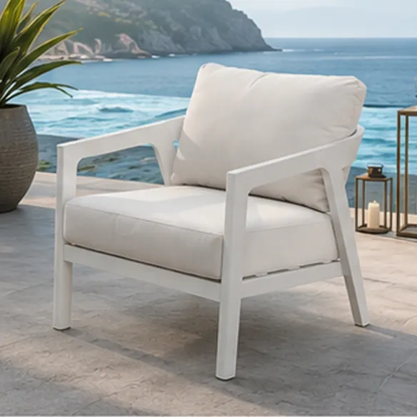 Elementa Cinnamon Outdoor Living Room Set - White - Ready for Delivery