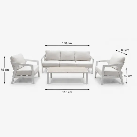 Elementa Cinnamon Set Salotto outdoor - Bianco - Pronta consegna