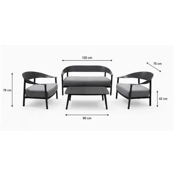 Elementa Pepper Ensemble de salon de jardin - Anthracite