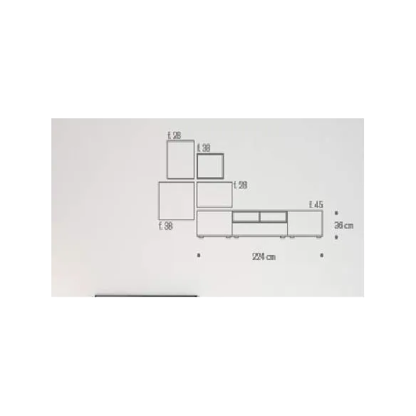Meuble TV L2-2 Treku Collezione Lauki