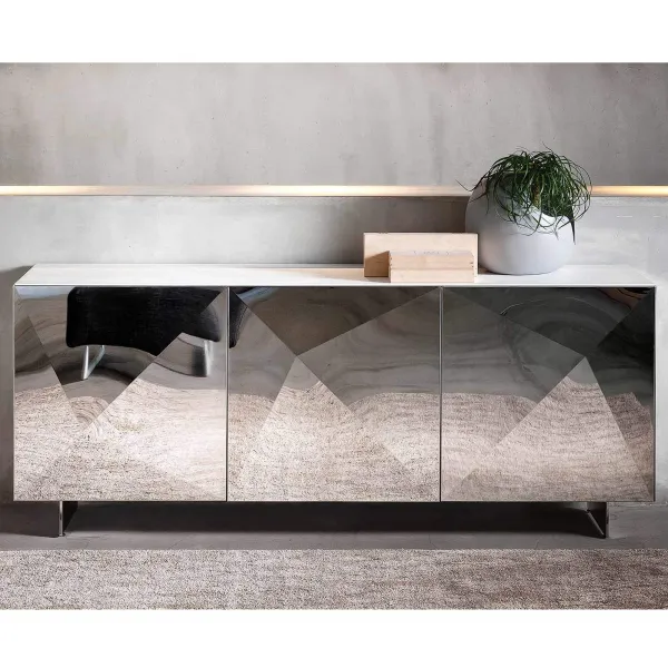 Buffet Riflessi Cubric Steel doors mirrored 2