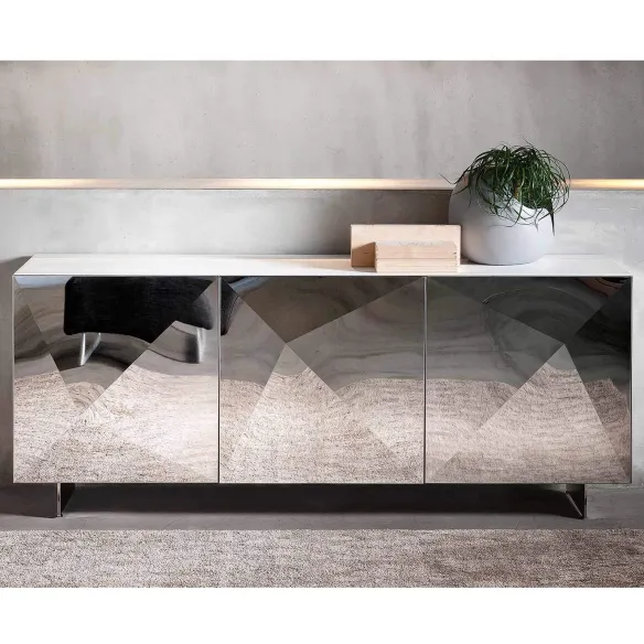 Anrichte Riflessi Cubric Steel doors mirrored