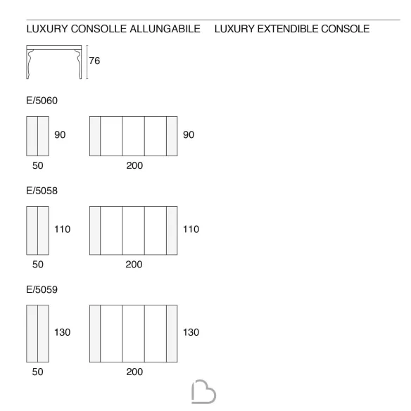 Consolle Riflessi Luxury allungabile