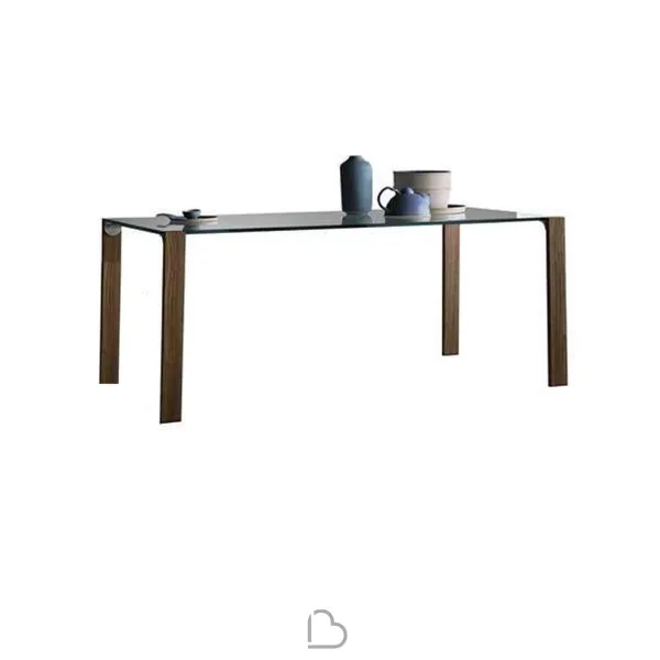 Tonelli Design Table Livingstand wood-with trasparent glass top