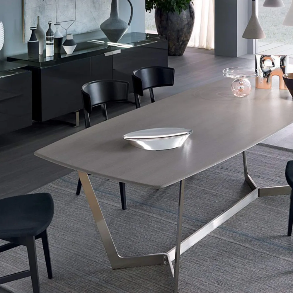 Mesa MisuraEmme Virgo con base in metallo satinato