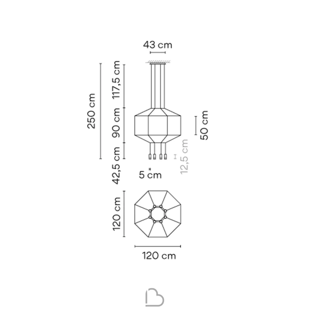 Lampe à suspension hexagonale Vibia Wireflow