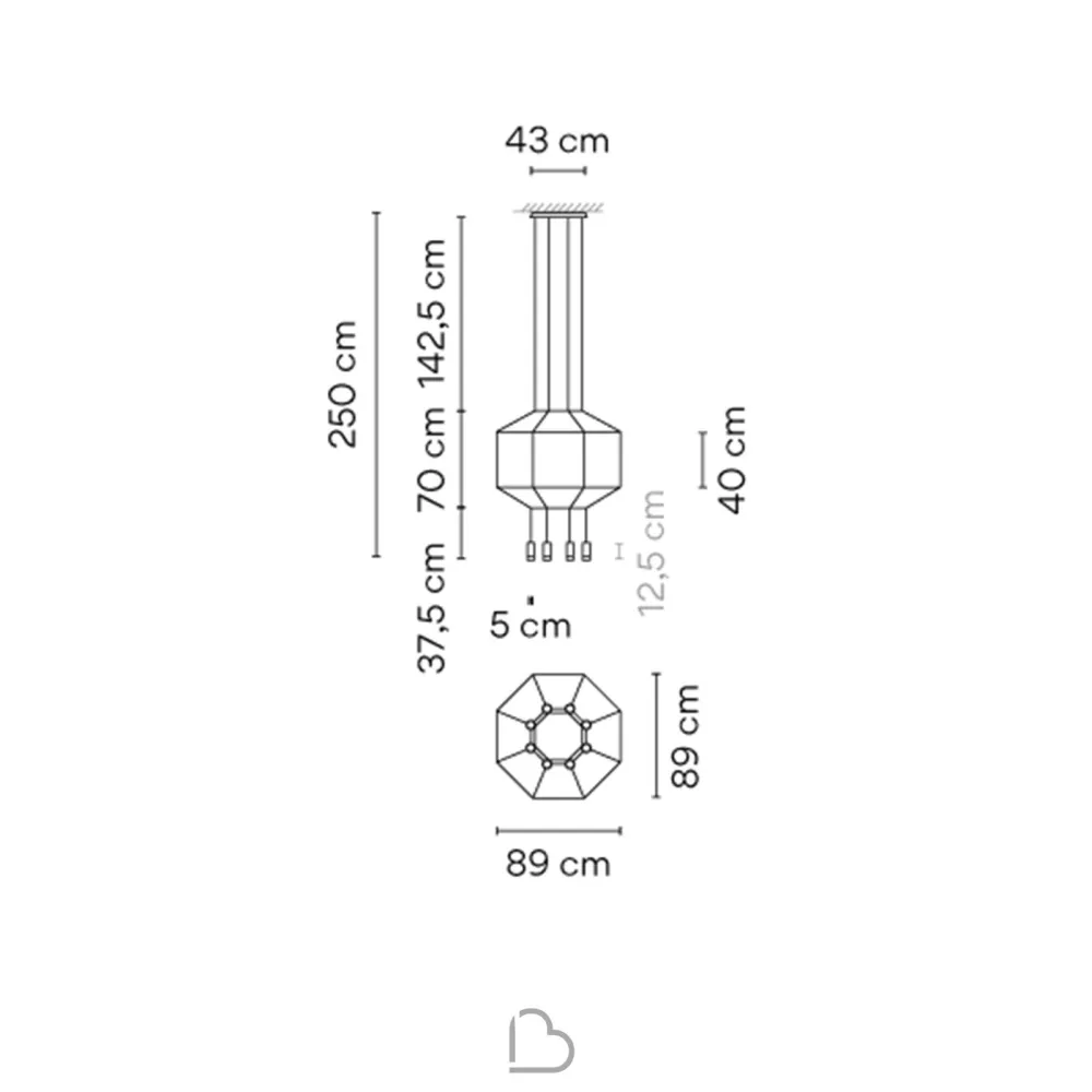 Lámpara de suspensión hexagonal Vibia Wireflow