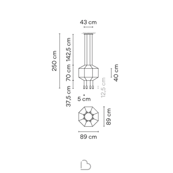 Lampada a Sospensione Esagonale Vibia Wireflow
