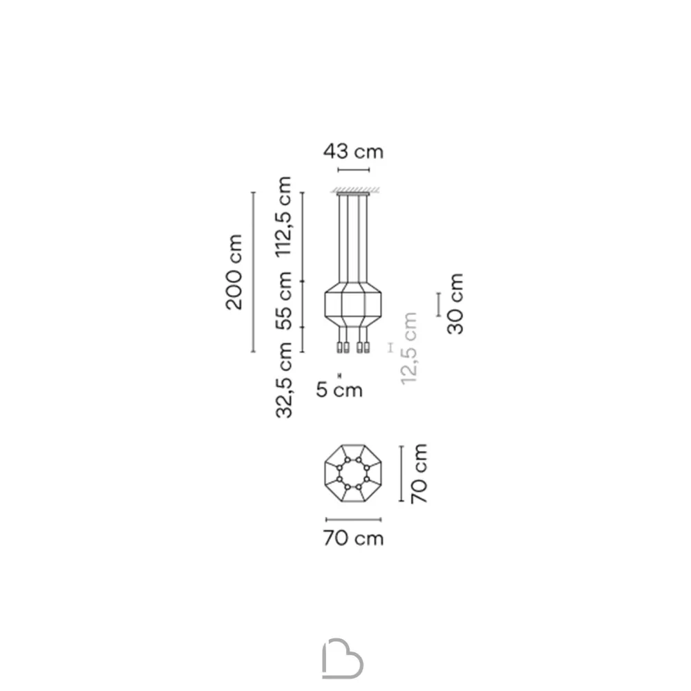 Lampada a Sospensione Esagonale Vibia Wireflow