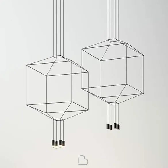 Lampe à suspension carrée Vibia Wireflow