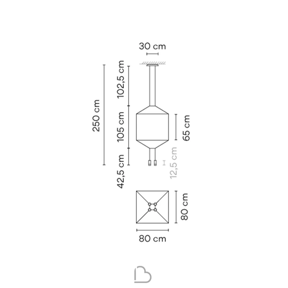 Lampe à suspension carrée Vibia Wireflow