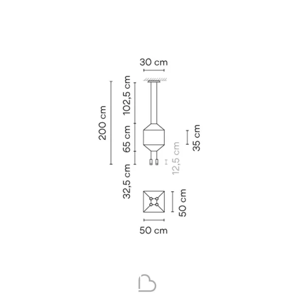 Lampe à suspension carrée Vibia Wireflow