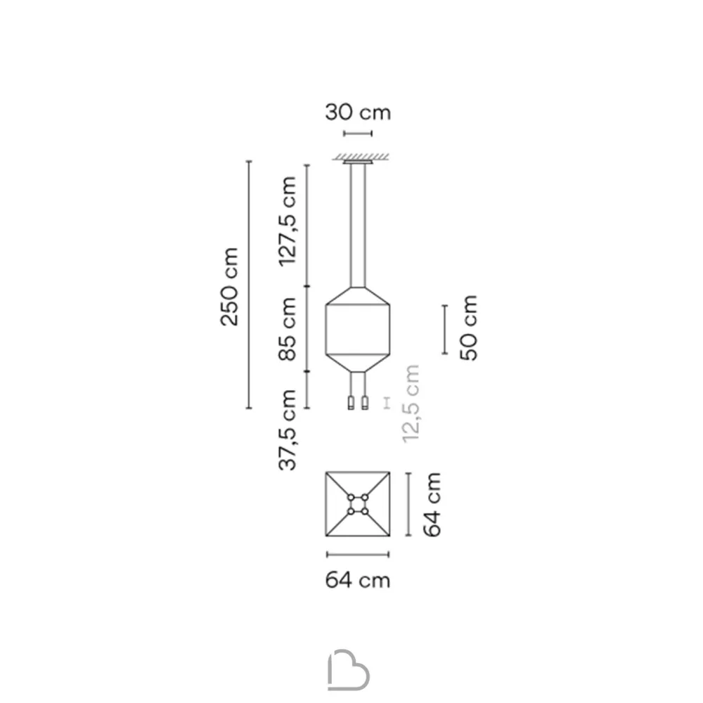 Lampada a Sospensione Quadrata Vibia Wireflow
