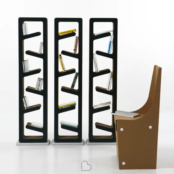 Cardboard bookcase Kubedesign Traffic