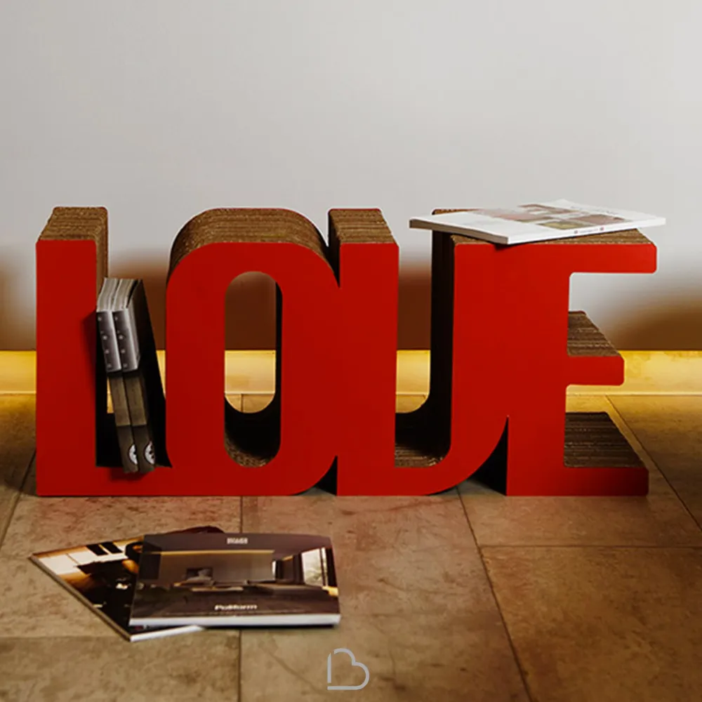 Zeitschriftenständer aus Pappe Kubedesign Love