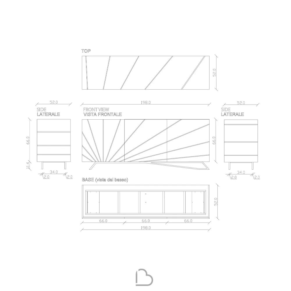 Sideboard Riflessi Solaris