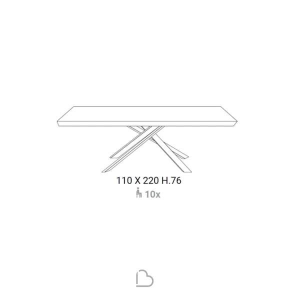Table Ozzio T241 4x4 fixé