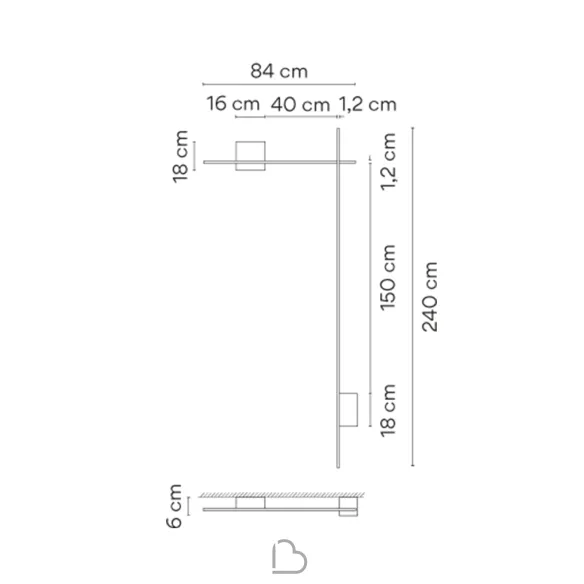 Lampada da parete Vibia Structural 2617