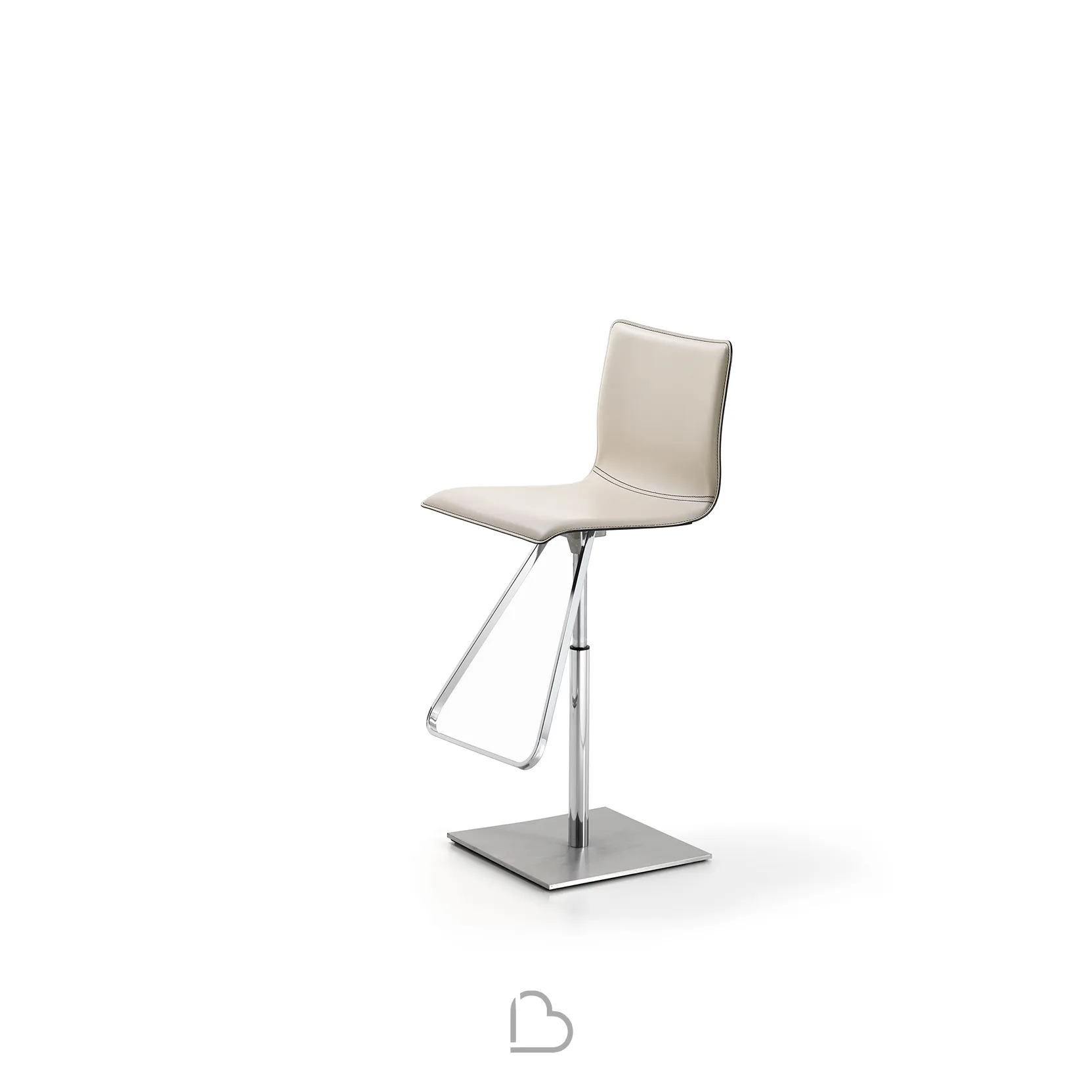 Tabouret avec repose-pieds circulaire hauteur réglable siège ergonomique  rotatif fauteuil de bureau sans accoudoirs revê