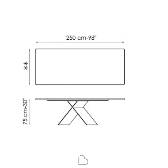 Table Bonaldo AX 250x100x75 cm