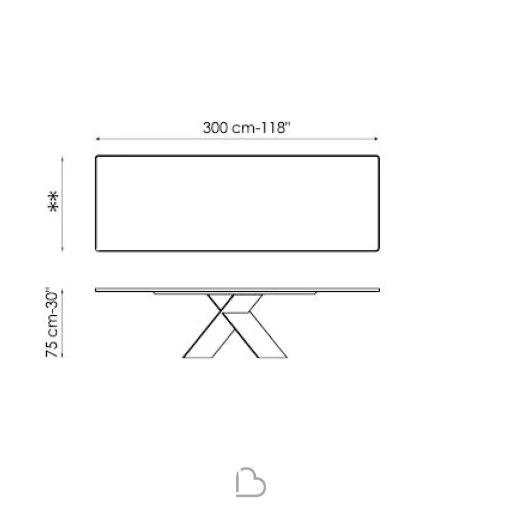 Mesa Bonaldo AX 250x100x75 cm
