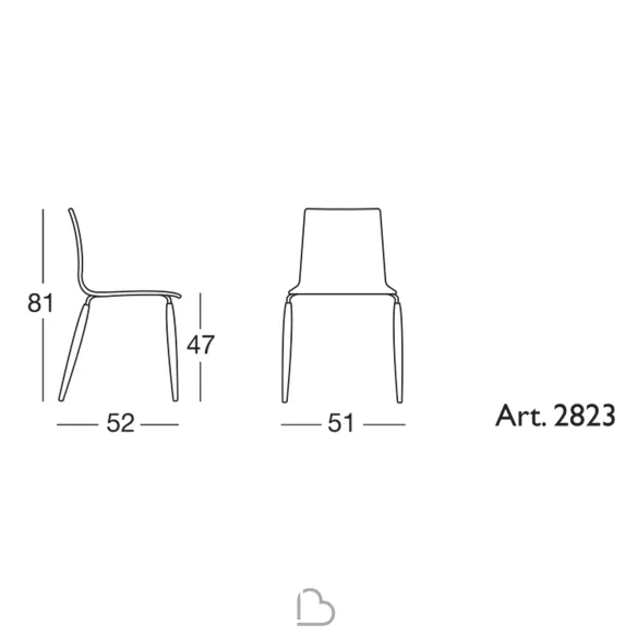 Chaise SCAB Design NATURAL ALICE