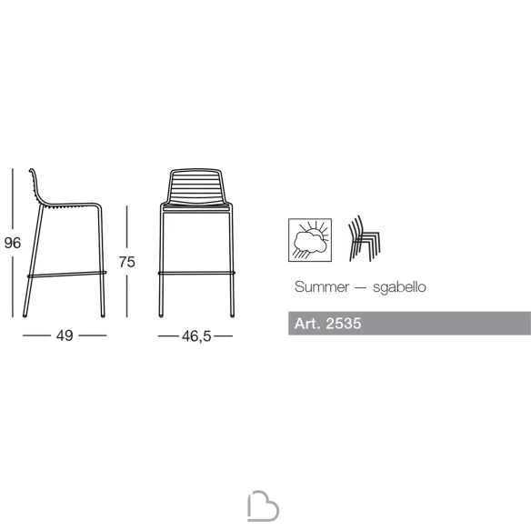 Tabouret SCAB Design SUMMER 2535