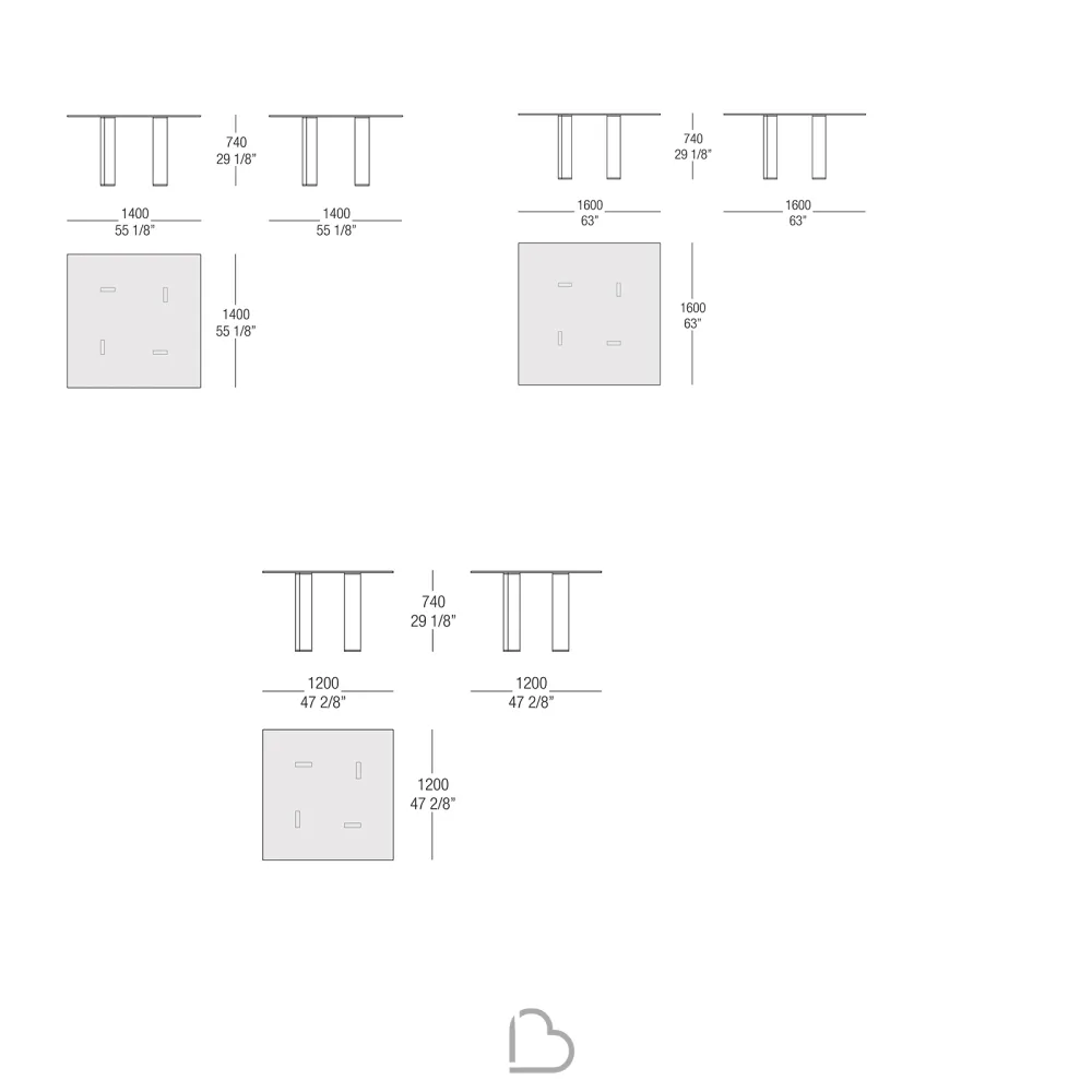 Square table MisuraEmme Taul