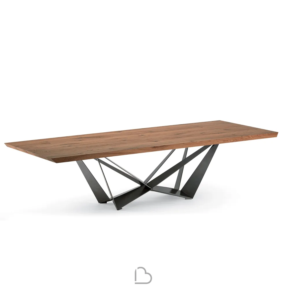 Table Cattelan Italia Skorpio Wood Version S à Bords Irréguliers
