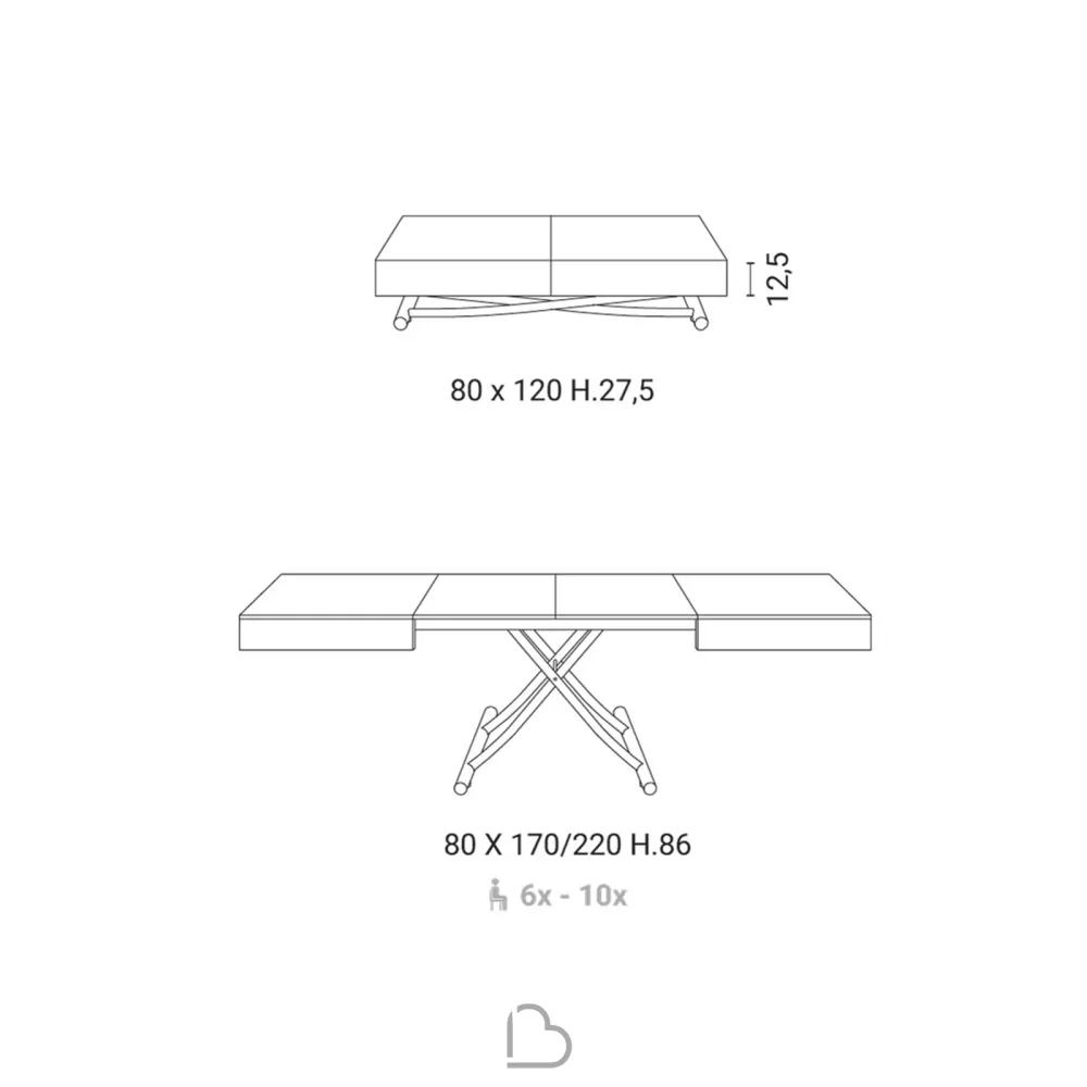 Transformable table Easy-Line New Cover ET53