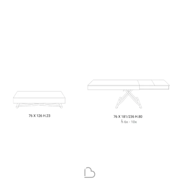 Table Transformable Ozzio Italia T123 Newood