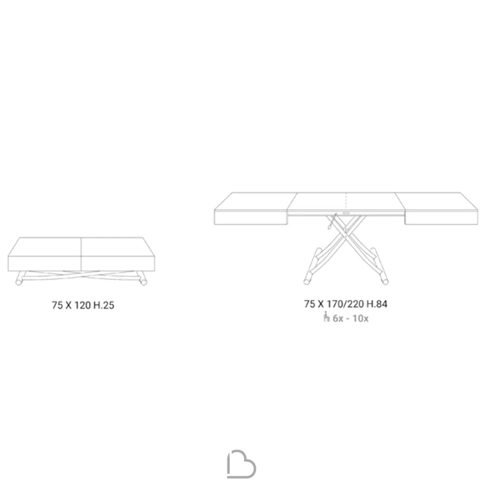 Transformable Table Ozzio Italia T111 Box Legno