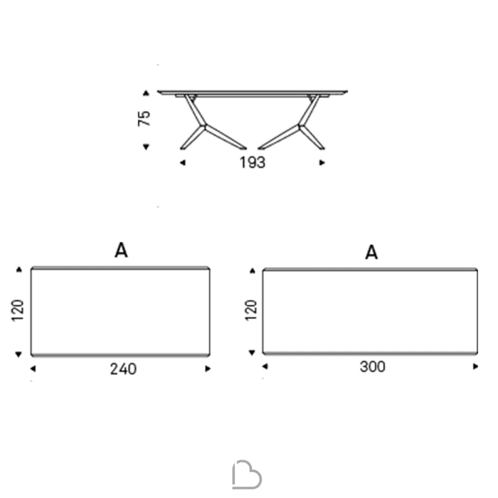 Table Cattelan Atlantis Wood Version Top A