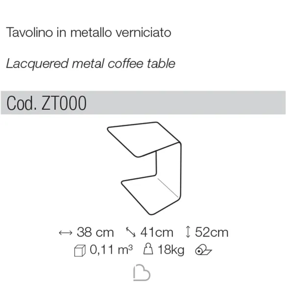 Couchtisch in Metall DiTre Italia Loman
