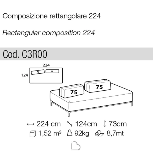 Sofá seccional Ditre Italia Sanders Air