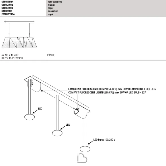 Pendelleuchte Horm Plywood Chandelier
