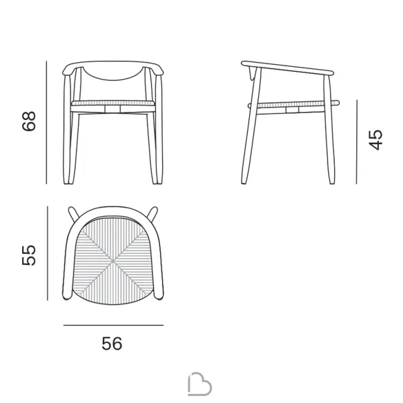 Chaise de paille Novamobili Rose