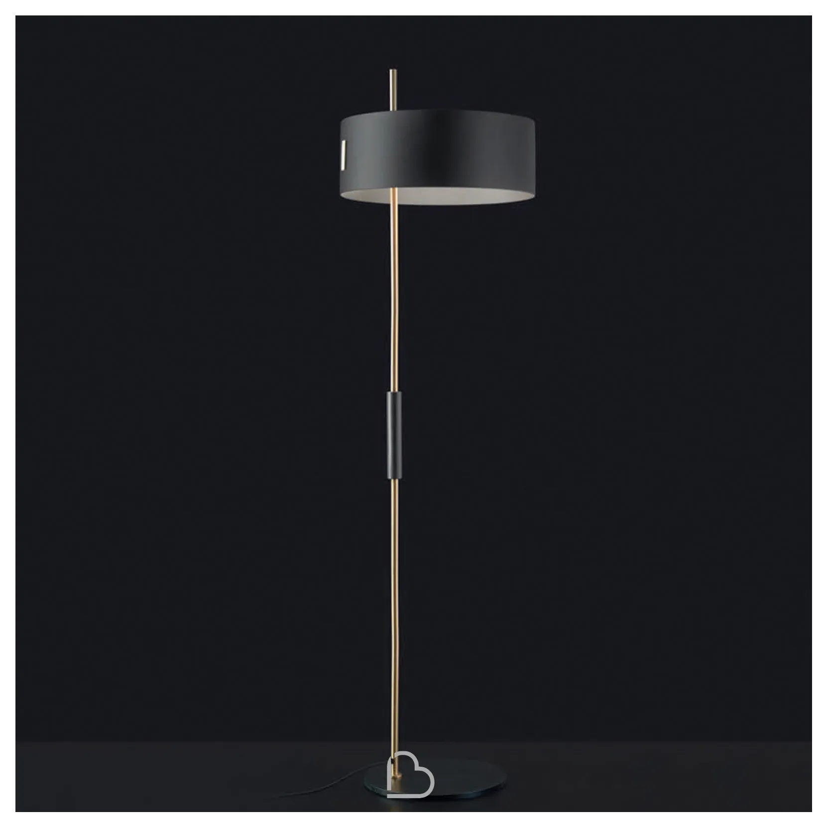Oluce Floor Lamp 1953 Barthome, Bart Floor Lamp With Shelves Black