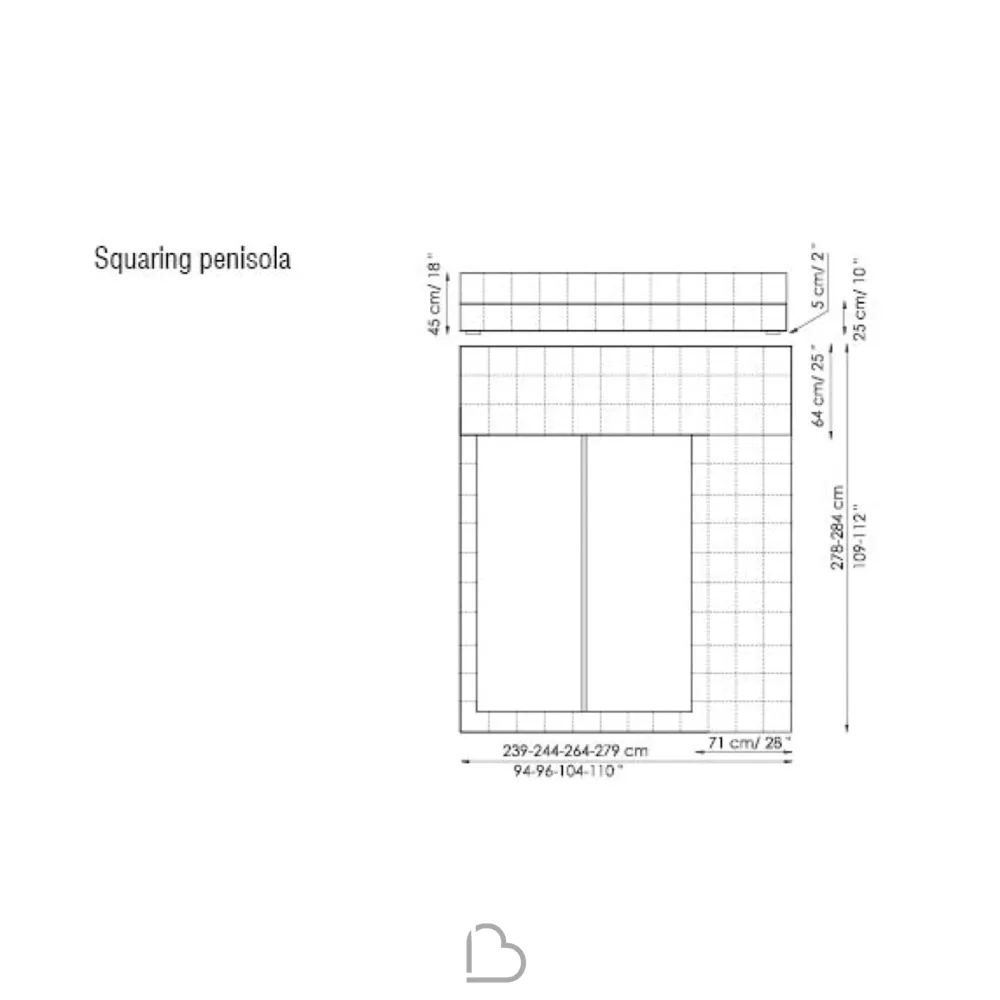 Bed Bonaldo Squaring penisola