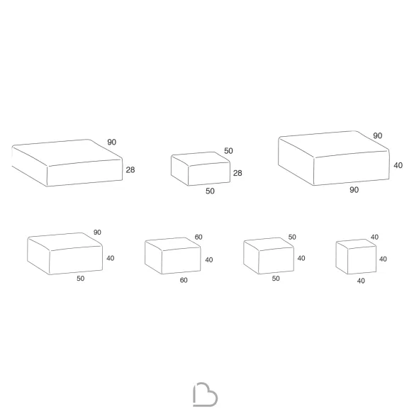 Pouf quadrati Twils