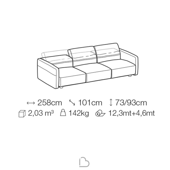 3 Seater Sofa DiTre Italia Arlott low